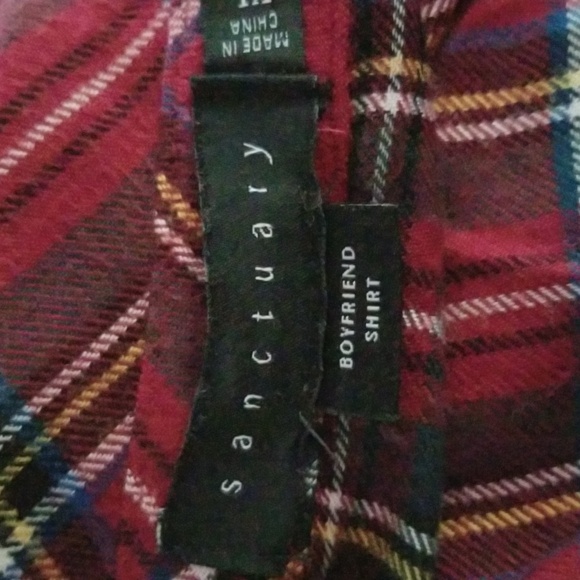 Sanctuary plaid long sleeve button down boyfriend shirt in very good condition. - Picture 5 of 5